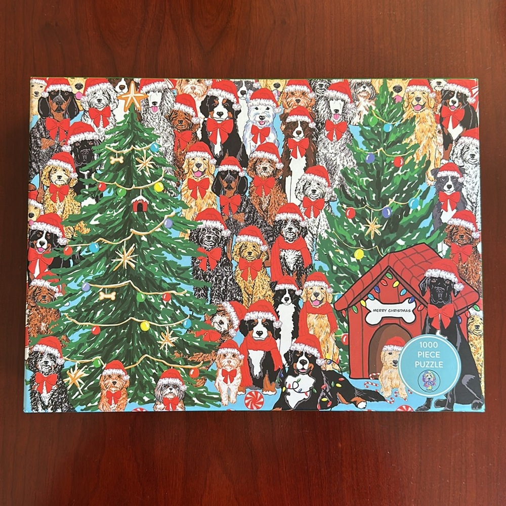Dogs in Red Hats 1000 Piece Puzzle 🐶 🎅